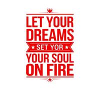 Calcomanías de pared de papel adhesivo La persecución es lo que hace que el sueño valga la pena 48x74.4cm Removible sin dejar pegamento Rojo