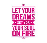 Calcomanías de pared de papel adhesivo La persecución es lo que hace que el sueño valga la pena 48x74.4cm Vinilos para ventanas Rosa roja