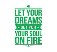 Calcomanías de pared de papel adhesivo La persecución es lo que hace que el sueño valga la pena 64x99.2cm No se cae Verde