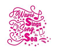 Calcomanías de pared de papel adhesivo Las olas cantan canciones del mar inspiradoras 72x76.4cm Vinilos para ventanas Rosa roja