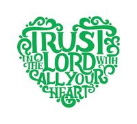 Calcomanías de pared de papel adhesivo Letras a mano con versículo bíblico "Confía en el Señor" 68x76.7cm No se cae Verde