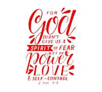 Calcomanías de pared de papel adhesivo Letras a mano con versículo bíblico que Dios no nos dio 64x97.6cm Varios tamaños Rojo