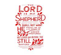 Calcomanías de pared de papel adhesivo Letras hechas a mano con versículo bíblico el señor es mi 36x54.6cm No daña la superficie de la pared Rojo