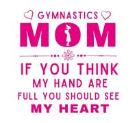 Calcomanías de pared de papel adhesivo Mamá gimnasta, si crees que tengo las manos ocupadas, deberías ver mi corazón, Día de la Madre. 54.6x55.8cm No daña la superficie de la pared Rosa roja