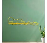 Calcomanías de pared de papel adhesivo Música rock abstracta para guitarra 28.6x102.5cm Varios tamaños Amarillo