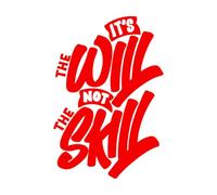 Calcomanías de pared de papel adhesivo No es la voluntad, la habilidad, la motivación, la tipografía, la cita, el diseño. 57.6x85.3cm Varios tamaños Rojo