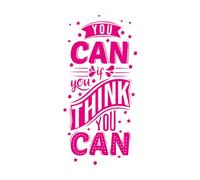 Calcomanías de pared de papel adhesivo Puedes si crees que puedes 28x56.5cm Incluye kit de película de transferencia Rosa roja