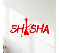 Calcomanías de pared de papel adhesivo Tienda de shisha 54.6x98.2cm Embellecimiento de paredes Rojo