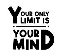 Calcomanías de pared de papel adhesivo Tu único límite es tu menteInspiradorMotivacional 42x44.6cm Removible sin dejar pegamento Negro