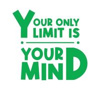 Calcomanías de pared de papel adhesivo Tu único límite es tu menteInspiradorMotivacional 54.6x58cm Pegatinas para vidrio Verde
