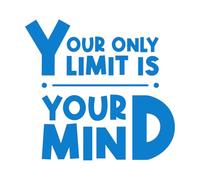 Calcomanías de pared de papel adhesivo Tu único límite es tu menteInspiradorMotivacional 67.2x71.4cm Pintura mural artística Azul