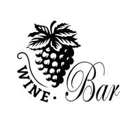 Calcomanías de pared de papel adhesivo Vid de uva Uvas Bar de vinos Bebida alcohólica 51x63.8cm Embellecimiento de paredes Negro