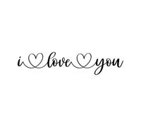 Calcomanías de pared de PVC Día de San Valentín te amo y corazón de historia de amor 20x92.6cm No daña la superficie de la pared Negro