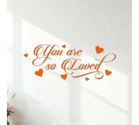 Calcomanías de pared de PVC Frases de amor "Eres tan amado" 41.6x105.3cm Cultura del tatuaje Naranja