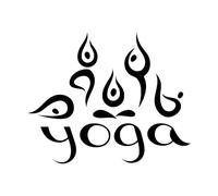 Calcomanías de pared de PVC Yoga Meditación Budismo Hinduismo 34x42.2cm Desmontable sin dejar pegamento Negro