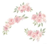 Calcomanías de pared de rosas rosadas, calcomanías florales grandes para sala de estar, dormitorio, oficina en casa, decoración de vidrio, fondo artístico de flores de PVC para una fácil aplicación