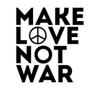 Calcomanías de pared de vinilo Cartel de motivación haz el amor y no la guerra 54.6x60.7cm No se cae Negro