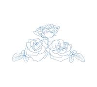 Calcomanías de pared de vinilo Composición floral: tres rosas abiertas de par en par 54x100.9cm No daña la superficie de la pared Azul