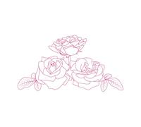 Calcomanías de pared de vinilo Composición floral: tres rosas abiertas de par en par 54x100.9cm No se cae Rosa roja