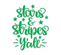 Calcomanías de pared de vinilo Estrellas y rayas, todos ustedes, 4 de julio, América 49.2x61.2cm Incluye kit de película de transferencia Verde
