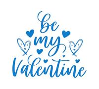 Calcomanías de pared de vinilo Fuente Be My Valentine Love 42x46.7cm Decoración de tiendas Azul