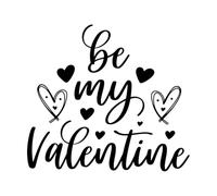 Calcomanías de pared de vinilo Fuente Be My Valentine Love 42x46.7cm No daña la superficie de la pared Negro