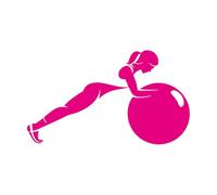 Calcomanías de pared de vinilo Gimnasio Chica Deporte Gimnasia Entrenamiento 54x92.9cm Varios tamaños Rosa roja