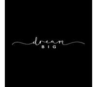 Calcomanías de pared de vinilo Idea para el hogar con palabras de letras "Sueña en grande" 15x98cm Vinilos para ventanas Blanco