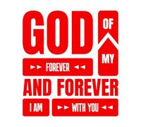 Calcomanías de pared de vinilo Mi Dios eterno, yo estoy contigo para siempre. 67.2x74.2cm Decoración de tiendas Rojo