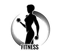 Calcomanías de pared de vinilo Mujer Gimnasio Chica Gimnasia Estilo de vida saludable 51x60cm Decoración artística Negro