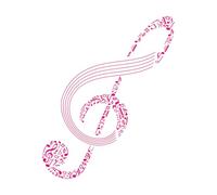 Calcomanías de pared de vinilo nota musical o clave de sol signos musicales clave de sol 41x50.4cm Decoración artística Rosa roja
