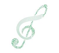 Calcomanías de pared de vinilo nota musical o clave de sol signos musicales clave de sol 65.6x80.6cm Se puede modificar y añadir información Verde