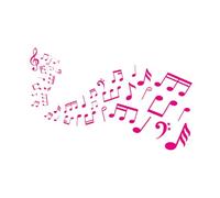 Calcomanías de pared de vinilo Notas musicales, hoja de notación musical, sonido, melodía y símbolos de notas 36x58.1cm Pegatinas para vidrio Rosa roja