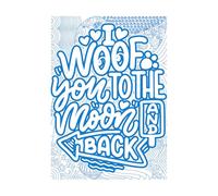 Calcomanías de pared de vinilo Te amo hasta la luna y más allá, citas inspiradoras 57.6x81cm Se puede modificar y añadir información Azul