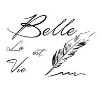 Calcomanías de pared despegables y adhesivas "La Vie Est Belle Beautiful Life" frases en francés pegatinas con pluma calcomanías para pared bricolaje decoración de habitación hogar dormitorio sala de