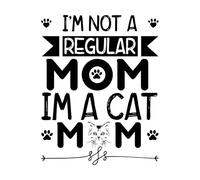 Calcomanías de pared gato o no soy una mamá normal soy una mamá gata 40x51.1cm Decoración artística Negro