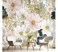Calcomanías De Pared Grandes Flores Exquisitas, Cosmos, Papel Pintado Decorativo,Murales Decoración Pared Para Oficinas, Sala Estar, Colores Mixtos 400×280 Cm