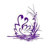 Calcomanías de pared para baño, calcomanías de naturaleza de cisnes, pegatinas de vinilo para baño, decoración del hogar, decoraciones artísticas extraíbles, calcomanía impermeable grande - 58x61cm