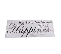 Calcomanías de pared para baño Happiness Is A Long Hot Shower Decal para decoración del hogar, vinilo de PVC pelable con cinturón de transferencia para una aplicación suave y removible