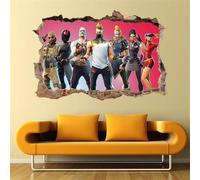 Calcomanías de pared para dormitorio de niños en 3D, decoración de pared de fondo de dormitorio de niños, pegatina de pared autoadhesiva, pegatina de videojuegos, suministros de fiesta de cumpleaños