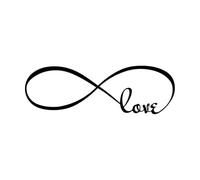 Calcomanías de pared para dormitorio, símbolo del amor infinito, pegatinas románticas, accesorios de decoración del hogar para murales de vinilo-S-18x57cm-Black