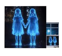 Calcomanías De Pared Para Halloween | Decoración De Niña Pequeña Espeluznante Con Adhesivos - Decoración Espeluznante Para Casa Encantada, Dormitorio, Aula, Puertas Correderas, Cocina