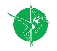 Calcomanías de pared silueta de bailarina de pole dance 42x42.3cm No daña la superficie de la pared Verde