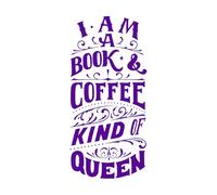 Calcomanías de pared Soy una reina del libro y el café, cita de letras en estilo vintage. 34x72cm Embellecimiento de paredes Morado