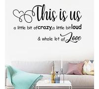 Calcomanías de pared, This is Us a Little Bit of Crazy, decoraciones de pared para sala de estar, familia, cita inspiradora, decoración mural para decoración del hogar, dormitorio, sala de estar
