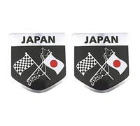 Calcomanías De Pegatinas De Auto De Bandera Japonesa 2 Piezas/Set 3D De Aluminio Pegatina De Aluminio para Motocicleta De Motocicleta Accesorios De Estilo