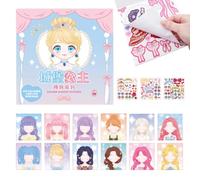 Calcomanías de princesa para disfrazarse, libro de calcomanías para niños, cambio de ropa de princesa, vestido de muñeca, papel adhesivo reutilizable, colores vivos para la escuela, pintura, camping