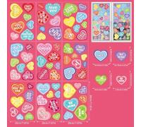 Calcomanías de PVC para ventana con temática de amor para el día de San Valentín, decoraciones de boda, calcomanías de vidrio reutilizables para interiores y exteriores, celebración, 9 hojas (C)