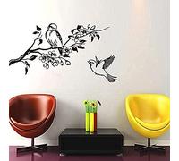 Calcomanías De Rama De Pájaro Pegatinas De Pared De Vinilo Desmontable Diy Decoración Del Hogar Sala De Estar Dormitorio Infantil Decoración Mural 57X80 Cm