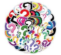 Calcomanías de signos de interrogación, 60 unidades, impermeables, con símbolos divertidos de dibujos animados para botella de agua, monopatín, álbumes de recortes, equipaje, computadora, laptop,